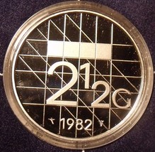 Rare Encapsulated Proof Netherlands 1982 2 1/2 Gulden~10,000 Minted~Free... - £29.76 GBP
