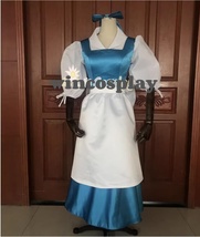 Beauty And The Beast Princess Belle Maid Dress Cosplay Costume Uniform O... - £60.22 GBP