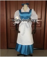 Beauty And The Beast Princess Belle Maid Dress Cosplay Costume Uniform Outfit - $76.00