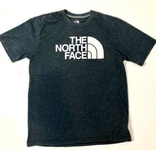 The North Face T Shirt Mens Gray Black White logo Short Sleeve Casual Sz Large - £19.34 GBP