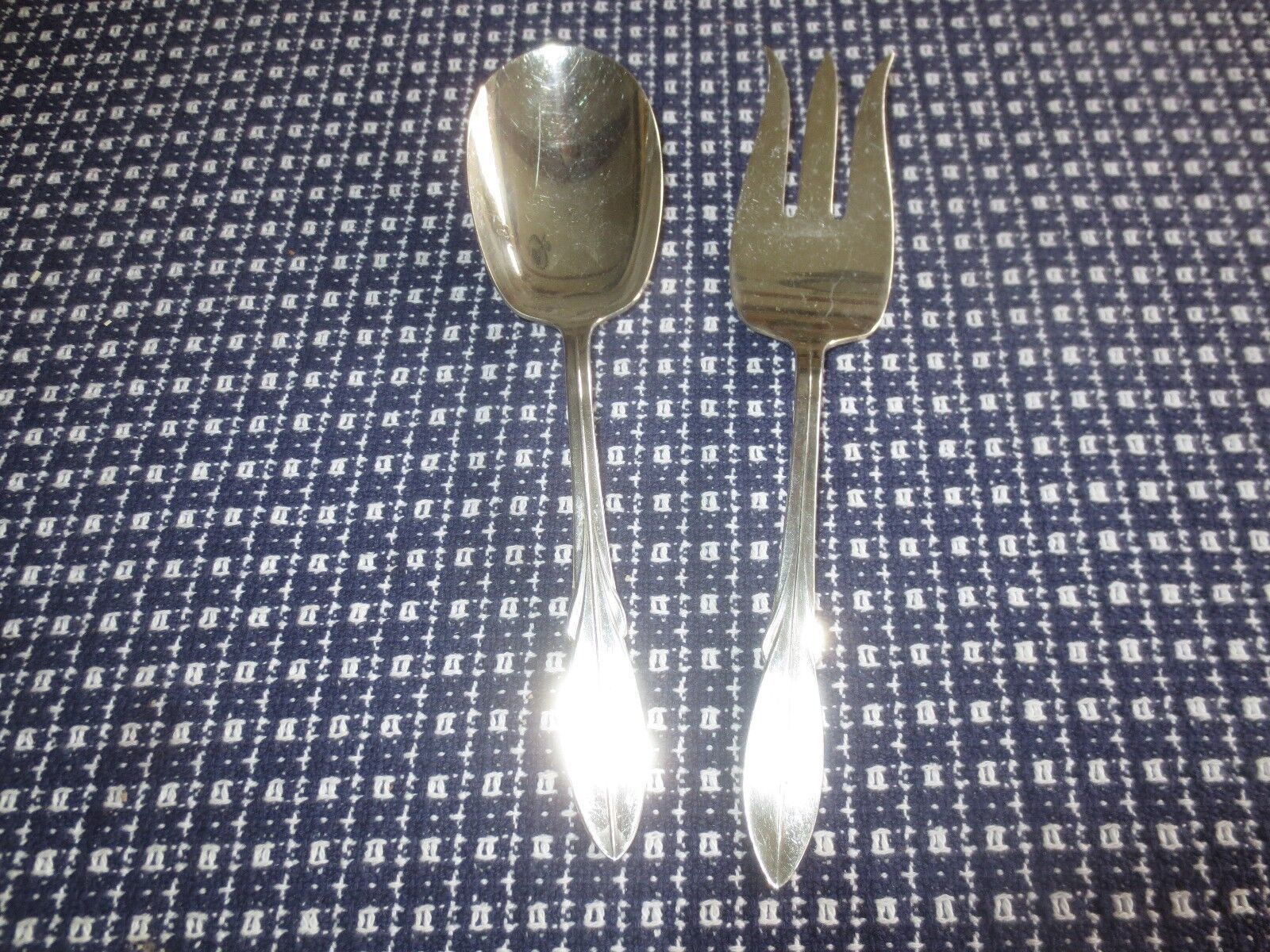 Vintage ROGERS Mfg. Co. SILVERPLATE Meat Fork &amp; Berry Serving Spoon Set - $12.82