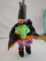 Holloween Green Long Nose Witch Plush With Cape - £7.91 GBP