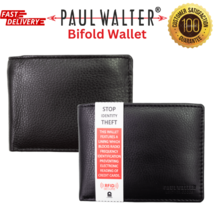 Mens Real Leather Bifold Wallet with Black RFID Blocking Wallet - $17.30