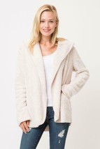 Cypress Linen Super Soft Fuzzy Jacket Comfy Stylish Loungewear Home Hoodie Couch - £28.10 GBP