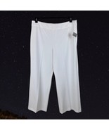 Kasper Plus Size Wide Leg Crepe Pants 18 Womens Vanilla Ice White Stretc... - $27.71