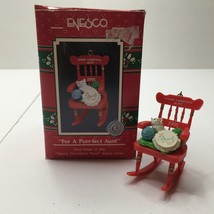 Enesco Designed Giftware 1991 Ornament Merry Christmas Puur-Fect Aunt Red Chair - £15.97 GBP