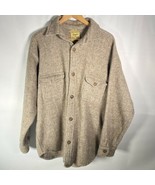 Woolies Button Heavy Chamois Brown Wool Shirt Jacket Sz XL Vintage - $95.06 CAD