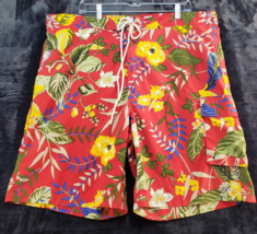 Covington Shorts Mens Large Multi Floral Polyester Flat Front Pockets Drawstring - £6.67 GBP