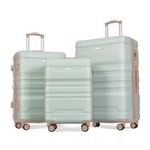 Luggage Sets New Model Expandable ABS Hardshell 3pcs Clearance - Grey Green - £137.65 GBP