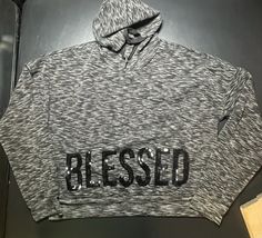 Rue 21 Crop Hoodie “ Blessed “ Women’s XL Black/Gray - $27.37