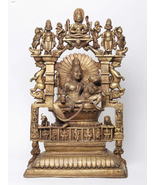 22&quot; Bronze Shiva and Parvati Seated On Throne In The Divine Residence of... - £2,627.43 GBP