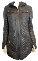 Michael Kors Black Quilted Hooded Coat Size S - $43.69