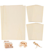 Unfinished Wood 14 Pack Balsa Wood Sheets Basswood Thin Craft Wood Board - £14.15 GBP