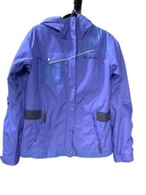 Columbia Youth Jacket 18/20 Blue Nylon Hooded Waterproof  Coat Lined Spo... - $30.29