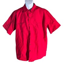 LOT OF 2 Red Kap Men&#39;s Short Sleeve Industrial Solid Red Work Shirt XL SP24 NWOT - £18.50 GBP