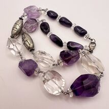 Vintage Sterling Silver 925 Womens Jewelry Necklace Beads Natural Amethy... - $122.00