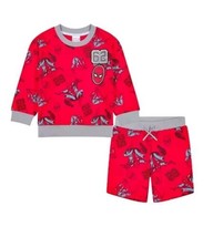MARVEL ~ SPIDERMAN ~ Two (2) Piece Short Set ~ Sweatshirt ~ Shorts ~ Size 4 - £22.05 GBP