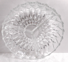 ROSSINI Crystal Cut Divided Relish Tray 8&quot; 3 Sectioned Candy Dish W GERM... - £19.61 GBP