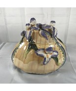 Yellow Bag With Purple &amp; White Iris Cookie Jar Canister - £25.44 GBP