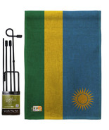 Rwanda Burlap - Impressions Decorative Metal Garden Pole Flag Set GS1401... - £27.15 GBP