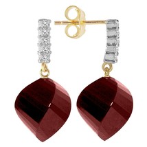 30.65 Carat 14K Solid Yellow Gold Gemstone Earrings Diamond Ruby - £462.16 GBP