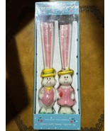 Vintage Mr. and Mrs. Bunny Taper Candles 10&quot; tall, New in Box Springwater - €11,48 EUR