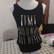 Time Wounds All Heels Women&#39;s Black Tank Top, Graphic Tank/ Tee, Girl Power - £5.45 GBP