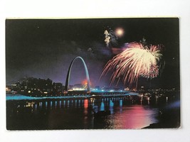  Vintage Postcard Unposted ✉️ Gateway Arch Fireworks St. Louis Missouri Usa - £1.82 GBP