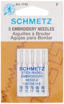 Euro-Notions Embroidery Machine Needles, Size 3-75/2-90, 5-Pack - £11.45 GBP