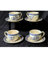 JOHNSON BROTHERS OLD GRANITE 8pc Coffee Cup &amp; Saucer HEARTS &amp; FLOWERS - ... - $40.57 CAD
