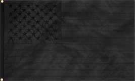 All Black American Embroidered Flag - 3x5 Ft - £24.04 GBP