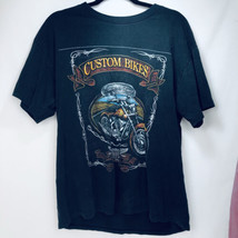 VTG 90’s Black Printed Custom Bikes Men’s T-shirt Size Large - $16.14