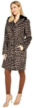 Kate Spade Brown Leopard Faux Fur-Collar Wool-Blend Coat Sz.XL - £196.63 GBP