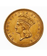 1854 G$1 Type 2 Gold Indian Princess in AU Condition - £481.47 GBP