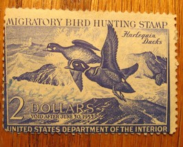 US Department of Agriculture Migratory Bird Hunting Stamp void date of 6-30-1953 - £23.88 GBP