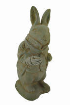Zeckos Alice in Wonderland White Rabbit Verdigris Finish Cement Statue 14 in. - £79.14 GBP