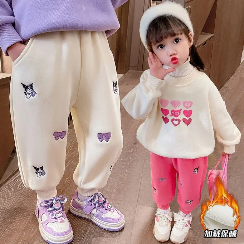 Winter 2023 Sanrio Stuff Kuromi Sweatpants Kids Fall Clothes Baby Anime Kawaii - £17.19 GBP