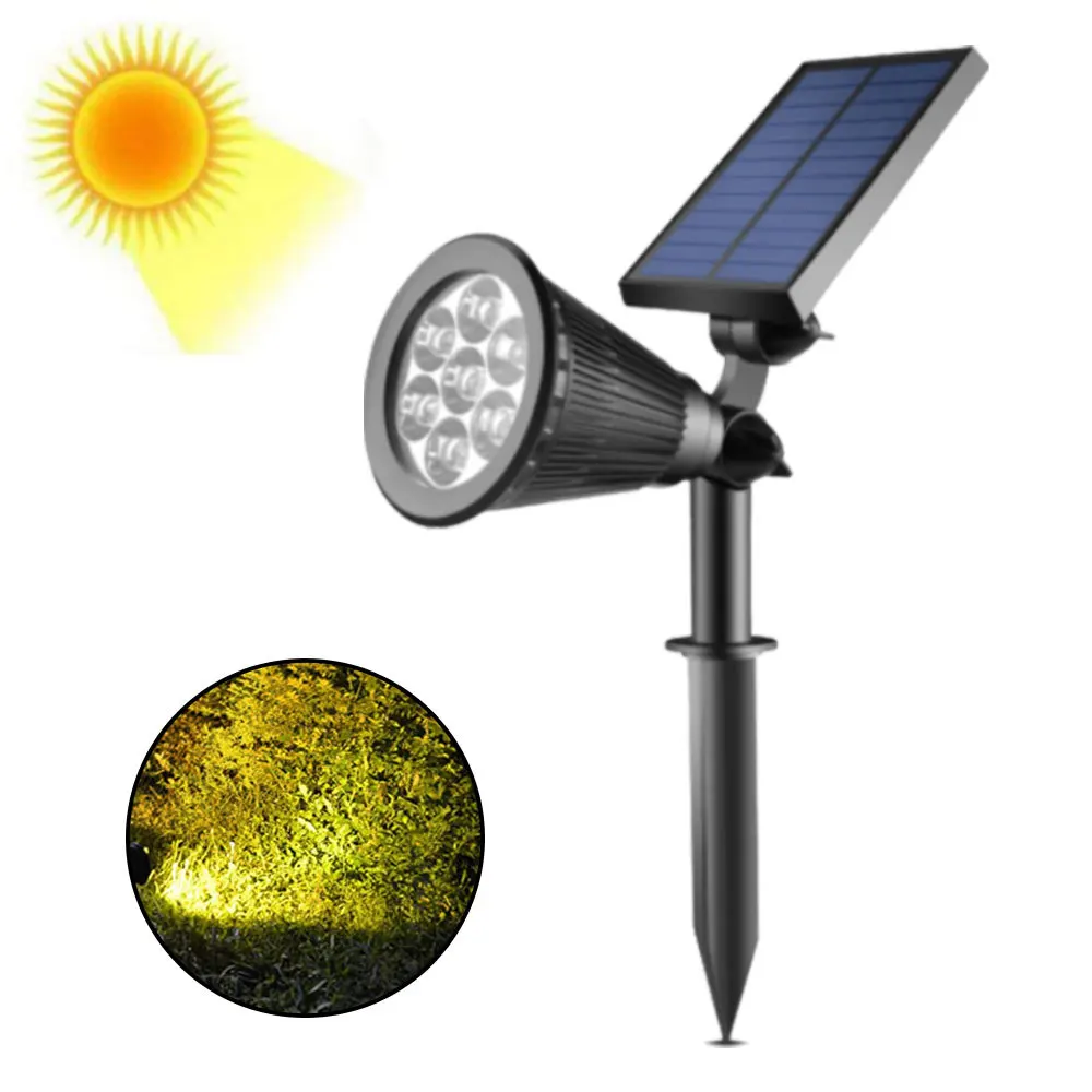 R adjustable solar garden light outdoor solar powered spotlight for landscape path wall thumb200