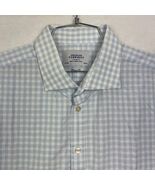Charles Tyrwhitt Shirt Men 17.5 Blue Checkered Classic Fit Button Down XL - $26.35 CAD