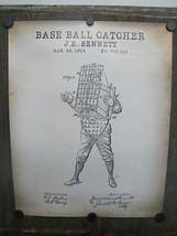 Quality Reproduction Of Original Baseball Catchers Patent Print 20&quot; x 16&quot; - £19.77 GBP