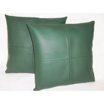Cushion Cover Leather Pillow Throw Hair Decorative Genuine Decor Rug Green 2 - £14.94 GBP+