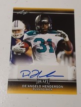 De&#39;Angelo Henderson Broncos Jets 2017 Leaf Draft Certified Autograph Card #A-DH2 - £3.92 GBP