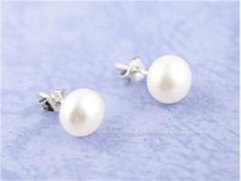 Pierced Faux,Imitation Pearl Round Stud Earrings 14 Colors Small:8mm to XL:14mm - £2.34 GBP+