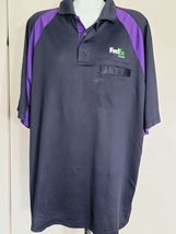 FedEx Fed Ex Ground Black Purple Polo Shirt Size 2XL - £14.13 GBP