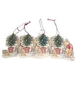Winnie The Pooh Christmas Tree Paper Ornaments Set Of 4 Michel &amp; Company - $15.68 CAD