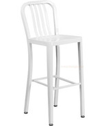 30&quot; High White &#39;Navy&#39; Style Bar Stool Cafe Patio Chair In-Outdoor Commer... - $159.89