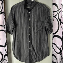 Roundtree and Yorke striped short sleeve button down shirt, size medium - £9.25 GBP