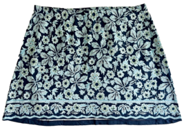 J.Jill Navy, Light Blue, White Green Floral Pull On Skirt  Size 3X - £29.67 GBP