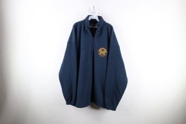 Vintage 90s Mens 2XL Spell Out University of Michigan Half Zip Fleece Sw... - £46.40 GBP