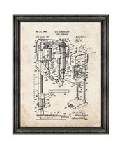 Power Screwdriver Patent Print Old Look with Black Wood Frame - $24.95+